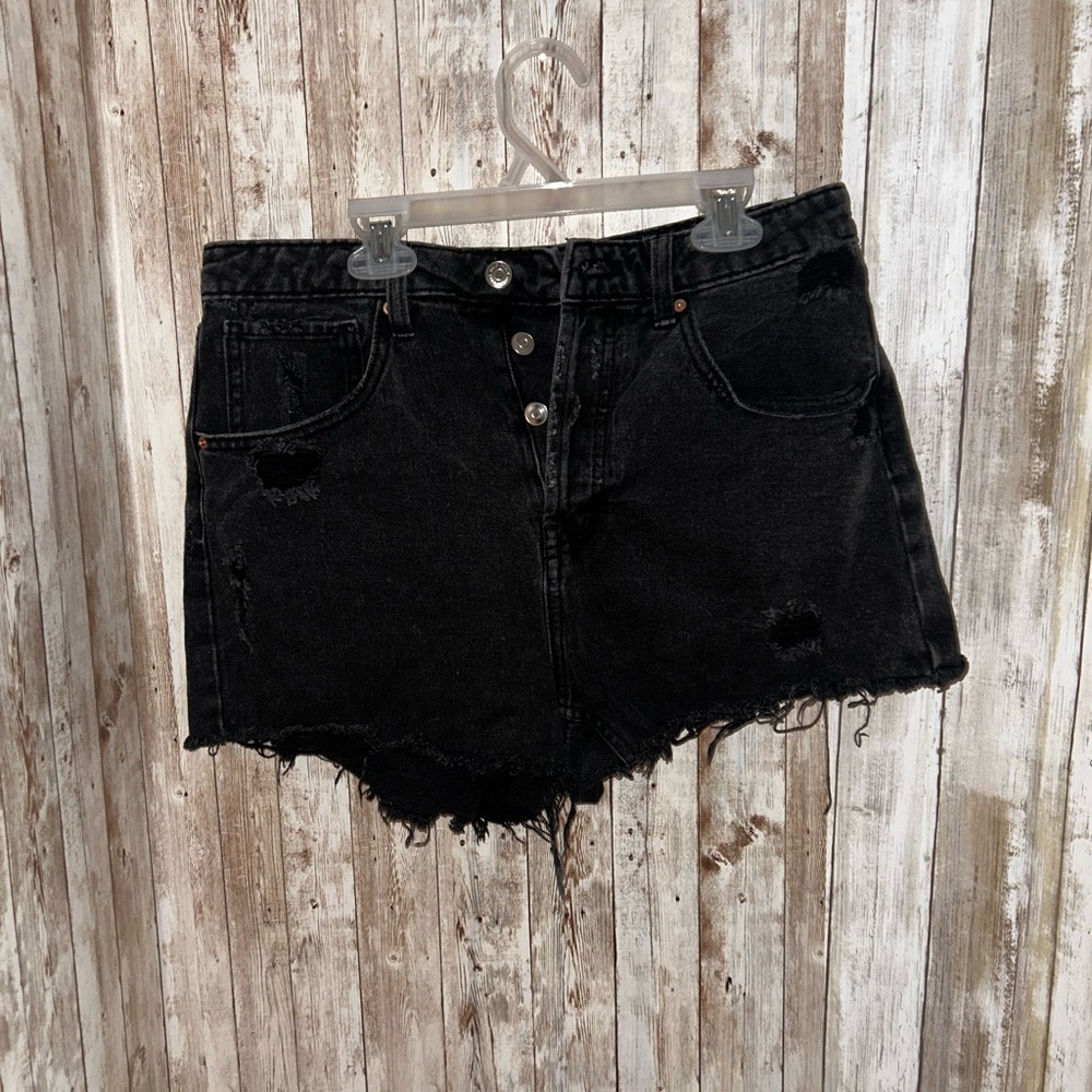 Wild Fable Dark Jean Shorts with Frayed Hem